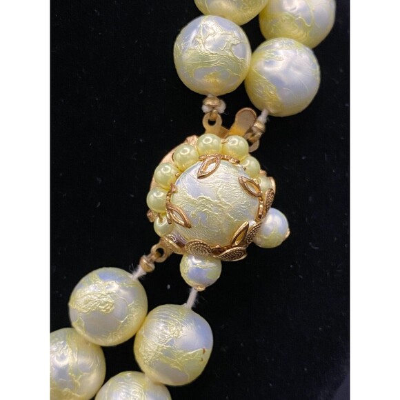Necklace Gold Tone Faux Pearl Double Strand - Free Shipping - Picture 4 of 6